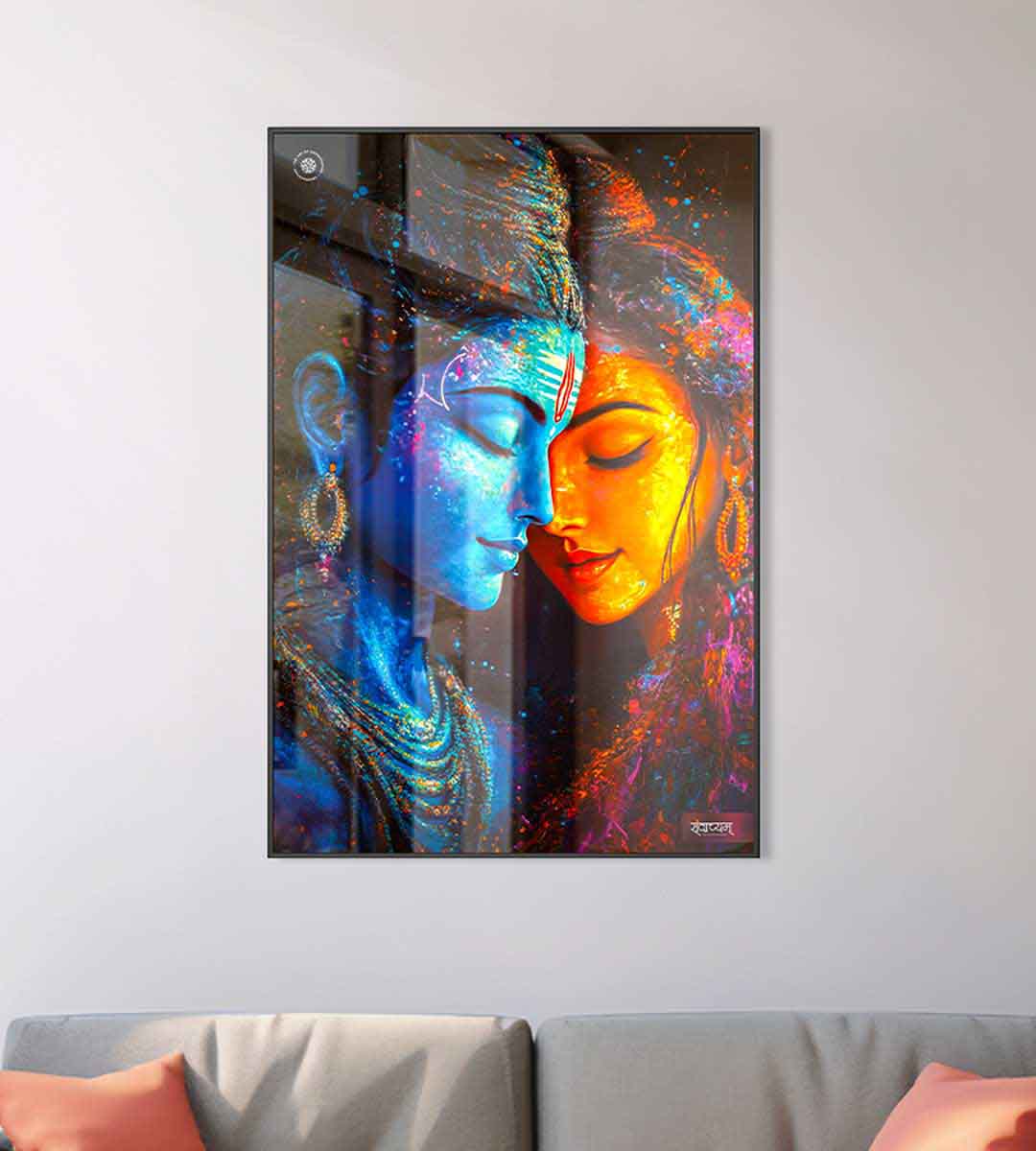 Divine Love and Power: Lord Shiva and Parvati Premium Acrylic Frame